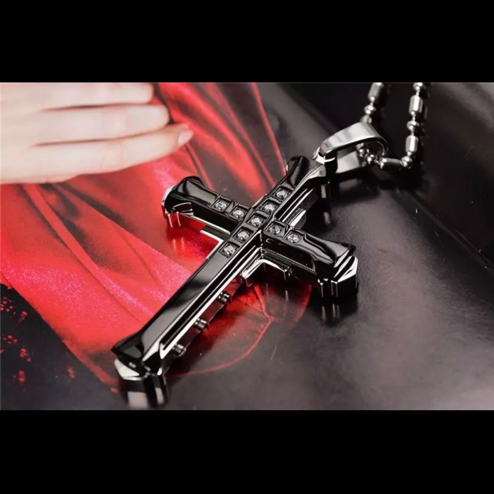 Sharp Stainless Steel Cross Necklace